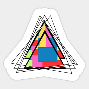 triangle abstract with colour Sticker